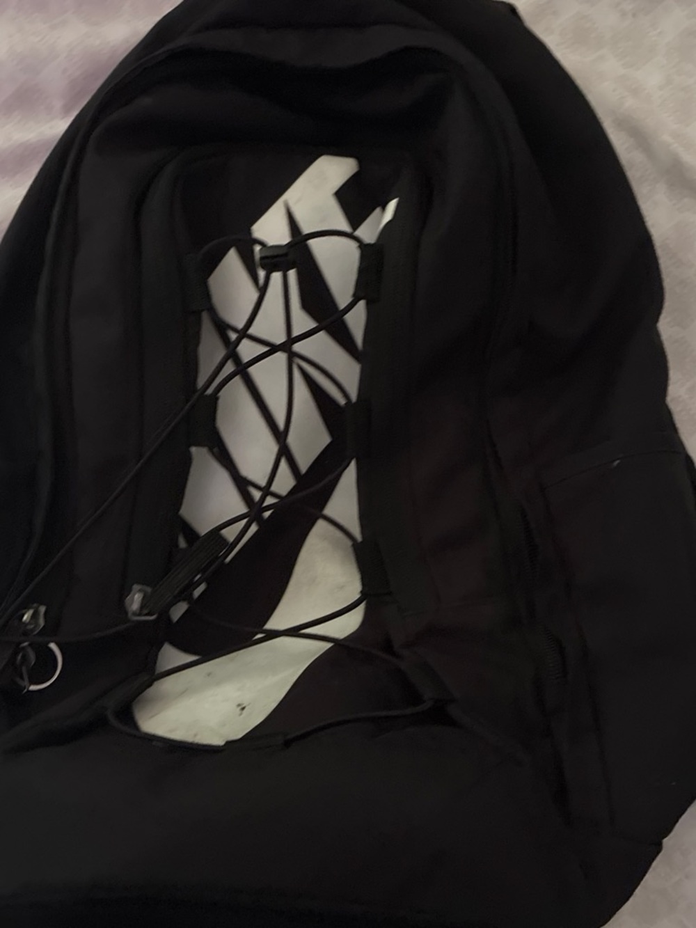 Nike Black Backpack with Front Bungee and Logo